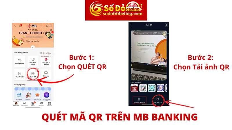 Cách quét mã QR trên MBBank Mobile