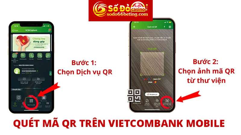 Cách quét mã QR trên Vietcombank Mobile