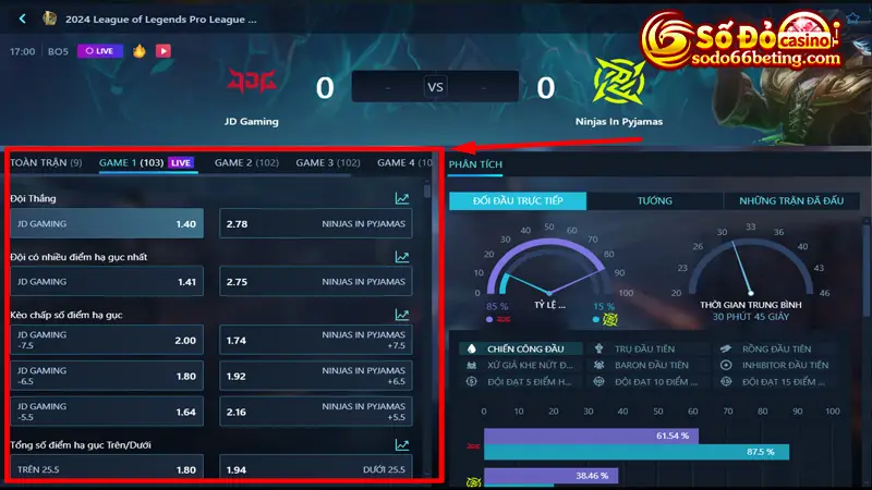 Game LOL có nhiều thể loại kèo cược khác nhau 