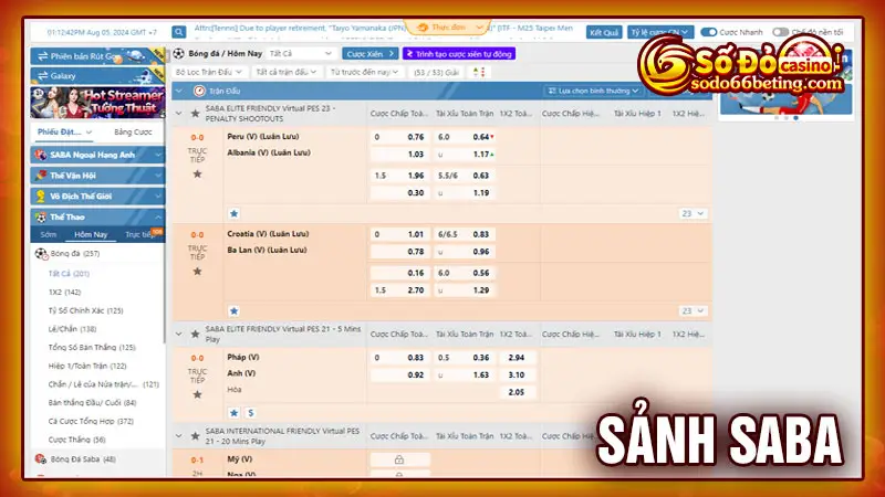 SABA - Nền tảng cá độ hàng đầu Châu Á