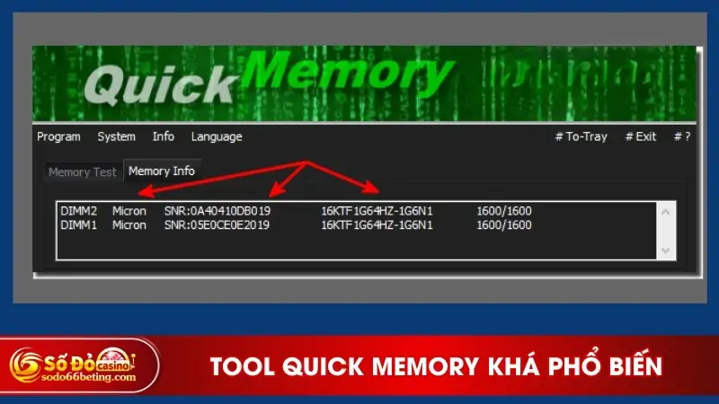 Tool Quick Memory khá phổ biến
